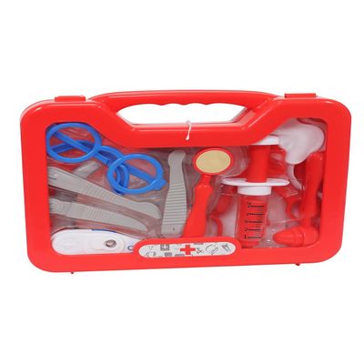 Kids Medical Doctor Kit, 12 Piece Pretend Play Set with Red Carrying Case, Educational Toy with Medical Tools, Glasses, Syringe for Children