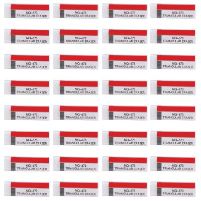 32Pcs Eraser Triangular 4B Student Cartoon Office Exam Sketch Writing Eraser White Small Convenient Easy Carry Strong Erasing Ability Soft Flexible Texture Non Safe for Students