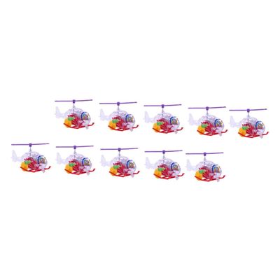 HEANUJJ 10pcs Wind-up Helicopter Clockwork Plastic for Party Favors Educational Coordination Skill Development Random Color