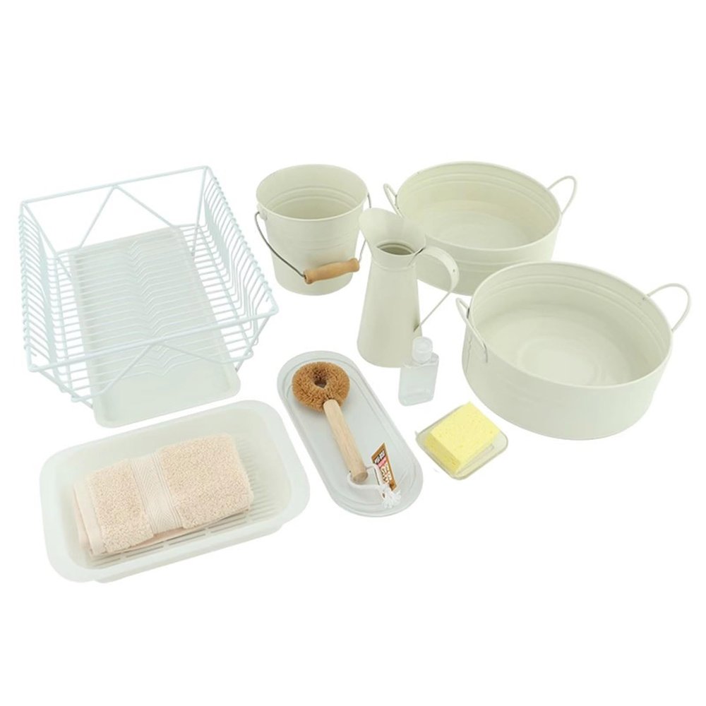 LLTCMAOYI Montessori Kitchen Cleaning Tableware Set, Early Childhood Cleaning Practice Materials