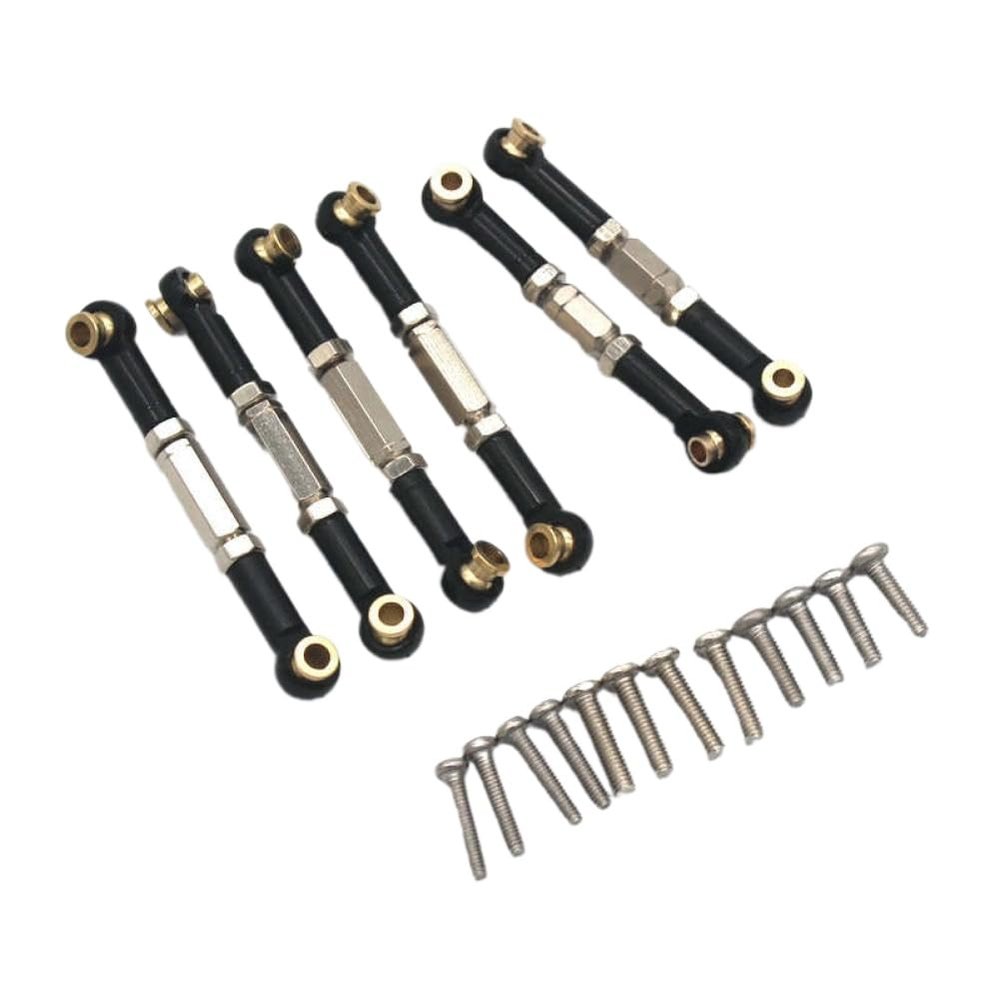 WYCZCFIS Adjustable Metal Tie Rod Compatible with RC Car Accessories 1/14 ZD Racing MT16 MT14R PT14R BX12 X12S(Black)