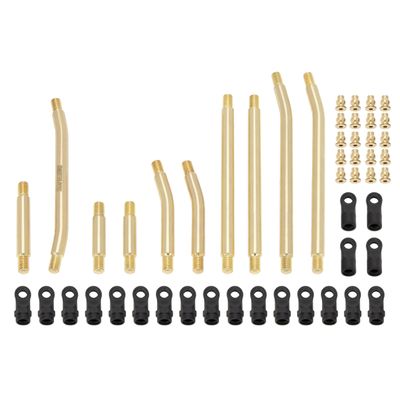 10pcs Metal High Clearance Chassis Links & Steering Links Set for 1/24 SCX24 Deadbolt Betty(Brass)