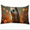 Long Body Pillow for Adults 20x59 Inch, Flower Bed Pillows Hedgehog Double Sided Print Linen Throw Pillows Covers, for Side Sleeping Pregnant Pillow with Zipper for Home Bed Living Room Decor J0-149 view 1