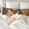 Long Body Pillow for Adults 20x59 Inch, Flower Bed Pillows Hedgehog Double Sided Print Linen Throw Pillows Covers, for Side Sleeping Pregnant Pillow with Zipper for Home Bed Living Room Decor J0-149 view 4