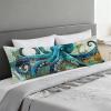 Long Body Pillow for Adults 16x47 Inch, Teal Bed Pillows Octopus Double Sided Print Linen Throw Pillows Covers, for Side Sleeping Pregnant Pillow with Zipper for Home Bed Living Room Decor J0-119 view 2