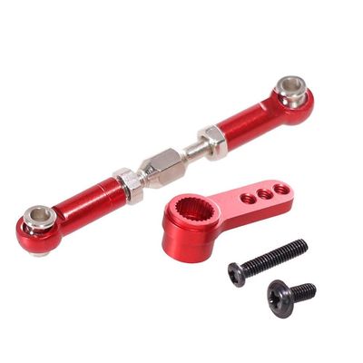Compatible with RC Car Models H16 B16BM H16PL 16207 16208 16209 16210 Metal 25T Servo Arm Servo Horn Steering Servo Link Rod 1 16 Scale Aftermarket Replacement(Red)