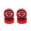 1.0 Inch Beadlock Wheel Rim Deep Dish Stamped Metal Hub Compatible with 1/18 1/24 RC Crawler Car SCX24 AX24 Universal Fit Aftermarket Replacement(Red) view 1