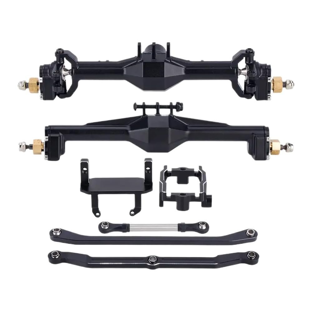 +10mm Diamond CNC Portal Axles with Lay Down Servo Mount Links 1 18 RC Crawler Axle Upgrade Parts Compatible with Automotive Motorcycle Parts(Black-1Set)
