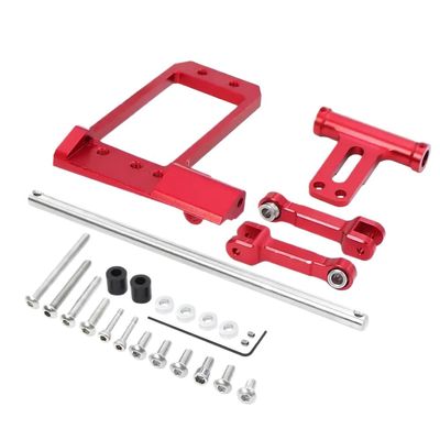 1 10 Vanquish Phoenix VS4 10 F10 Aluminum BAT Servo Mount Hydraulic Steering Link Compatible with RC Crawler Models Portal Axle Upgrade Parts DIY Accessory(Red)
