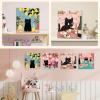 4 Pack Paint by Numbers Kit for Kids Beginner with Wooden Frame, Funny Black Cat, Paint by Numbers Kit for Adults, Black Cat Birthday Cakes And Flower, DIY Painting Kits for Home Wall Decor 8x8 inch view 2