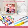 4 Pack Paint by Numbers Kit for Kids Beginner with Wooden Frame, Funny Black Cat, Paint by Numbers Kit for Adults, Black Cat Birthday Cakes And Flower, DIY Painting Kits for Home Wall Decor 8x8 inch view 3