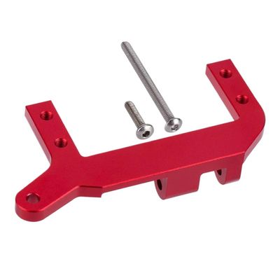 1/10 RC Crawler Car CNC Aluminium Servo Mount Stand Front Axle Bracket Upgrade Parts Compatible with Common RC Models(Red)