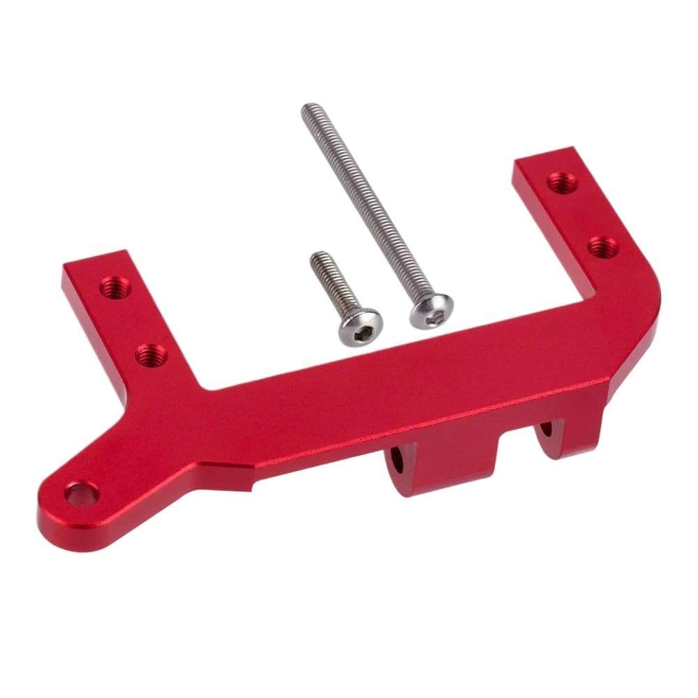 1/10 RC Crawler Car CNC Aluminium Servo Mount Stand Front Axle Bracket Upgrade Parts Compatible with Common RC Models(Red)