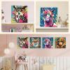 4 Pack Paint by Numbers Kit for Kids Beginner with Wooden Frame, Fantasy Owl, Fox, Llama, Monkey, Paint by Numbers Kit for Adults, Animal with Flowers, DIY Painting Kits for Home Wall Decor 8x8 inch view 2