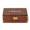 Two's Company Turf Club Poker Set in Hand-Crafted Wood Box,7.5-Inch, Brown view 1