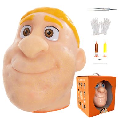 2026 Premium Pack Refillable Pimple Popping Toy  Big Head Squeeze Toy for Stress & Anxiety Relief, Realistic Pus Burst Fidget Toy, Funny Gag Gift for Adults,Yellow Hair