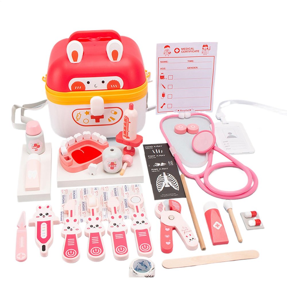 Pretend Play Doctor Set - Role Play Nurse Kit, Simulation Medical Accessories, Educational Interactive Fun for Boys and Girls, Toy Set, 10.63x6.69x6.69 Inches