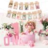 1st Birthday Photo Banner Khaki First Birthday Banner for Baby Photo Garland with Frame for Newborn to 12 Months, Boy or Girl Monthly Milestones Garland, Party Hanging Supplies view 2