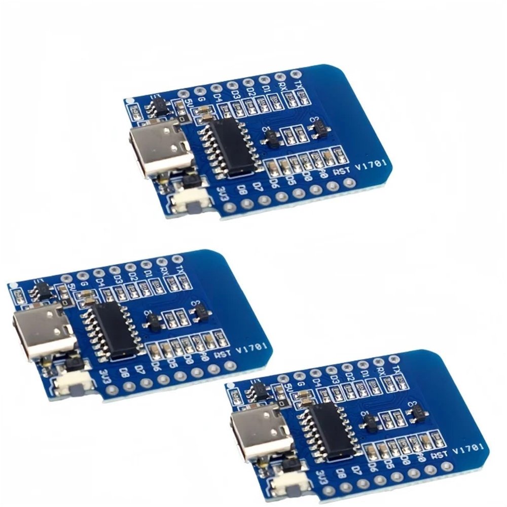 3pcs D1 Mini Type-C ESP8266 ESP-12F USB D1 Mini WiFi Development Board for Wireless Serial Port 3.3V with pins distintivo