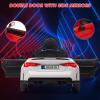 12V Electric Ride On Car w/RC,Licensed by BMW M4 Toddler Electric Vehicle for Toddlers,Power Wheels for Boys Girls, with Suspension System,3 Speeds, Bluetooth, MP3, Double Door, LED Light (White One) view 2