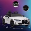12V Electric Ride On Car w/RC,Licensed by BMW M4 Toddler Electric Vehicle for Toddlers,Power Wheels for Boys Girls, with Suspension System,3 Speeds, Bluetooth, MP3, Double Door, LED Light (White One) view 3