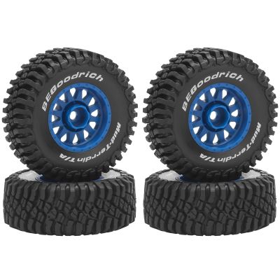 1/16 RC Car Tires and Wheels, daitoku 12mm Hex RC Truck Tires for 1/14 1/16 ARRMA Mojave GROM 223S 4x4 RTR MJX 14211 JJRC Q130c HBX 3100 - (Blue)