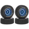 1/16 RC Car Tires and Wheels, daitoku 12mm Hex RC Truck Tires for 1/14 1/16 ARRMA Mojave GROM 223S 4x4 RTR MJX 14211 JJRC Q130c HBX 3100 - (Blue) view 1