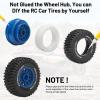 1/16 RC Car Tires and Wheels, daitoku 12mm Hex RC Truck Tires for 1/14 1/16 ARRMA Mojave GROM 223S 4x4 RTR MJX 14211 JJRC Q130c HBX 3100 - (Blue) view 2