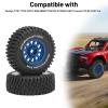 1/16 RC Car Tires and Wheels, daitoku 12mm Hex RC Truck Tires for 1/14 1/16 ARRMA Mojave GROM 223S 4x4 RTR MJX 14211 JJRC Q130c HBX 3100 - (Blue) view 3