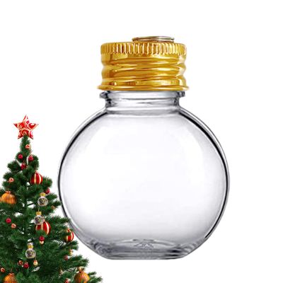 Genrico Refillable Transparent and Versatile: Transparent Decorative Balls | DIY Christmas with Removable Lid for Crafts, Party Favor Decoration with 50ml Capacity, D