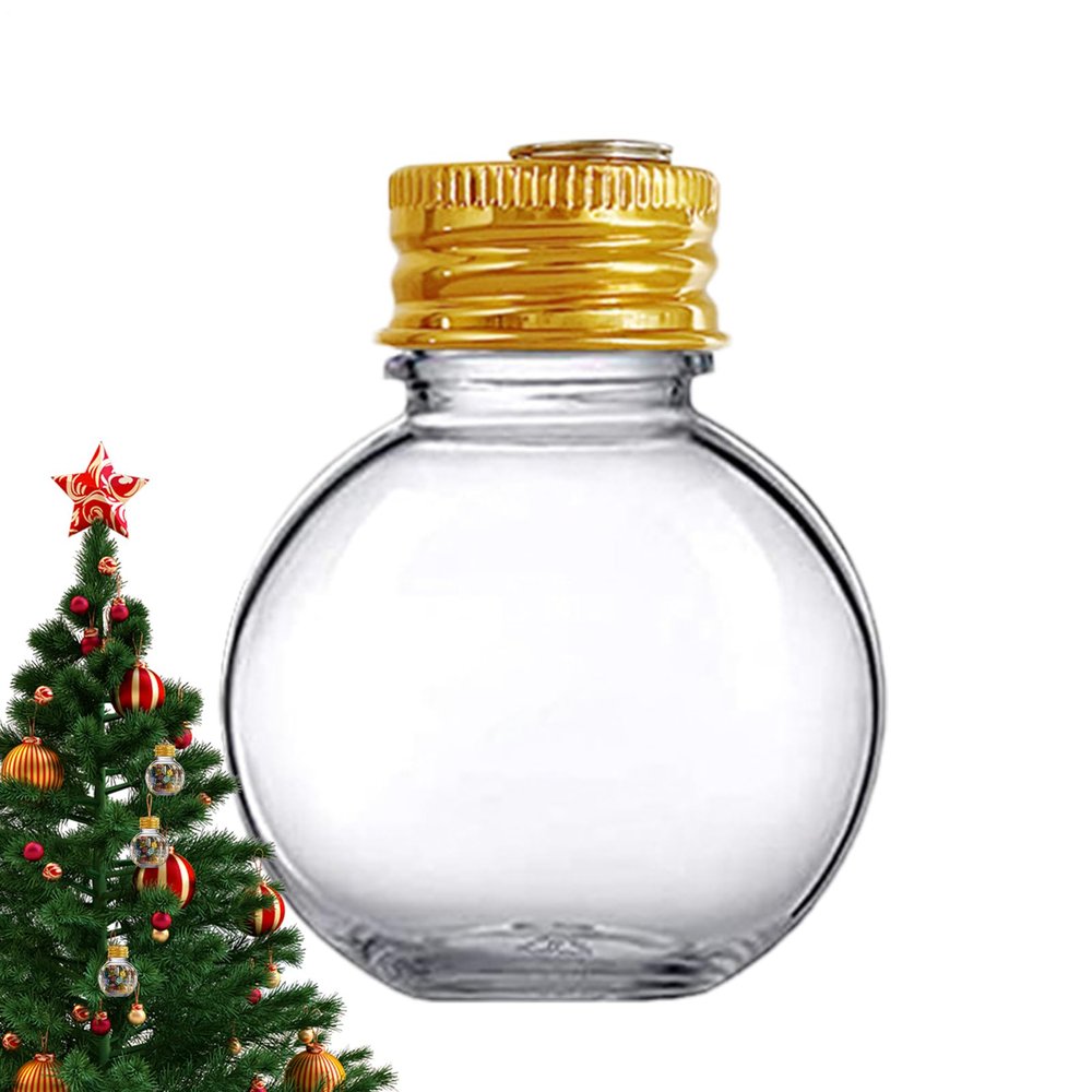 Genrico Refillable Transparent and Versatile: Transparent Decorative Balls | DIY Christmas with Removable Lid for Crafts, Party Favor Decoration with 50ml Capacity, D
