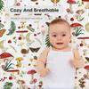 Horaldaily 2 Pack Fitted Crib Sheet for Boys Girls,Soft Breathable Washable Jersey Microfiber Baby Crib Sheet, Fits Standard Size Crib Mattress 28in x 52in, Mushroom Planting Nursery Sheet Black/White view 3