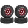 1/16 RC Car Tires and Wheels, daitoku 12mm Hex RC Truck Tires for 1/14 1/16 ARRMA Mojave GROM 223S 4x4 RTR MJX 14211 JJRC Q130c HBX 3100 - (Red) view 1