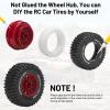 1/16 RC Car Tires and Wheels, daitoku 12mm Hex RC Truck Tires for 1/14 1/16 ARRMA Mojave GROM 223S 4x4 RTR MJX 14211 JJRC Q130c HBX 3100 - (Red) view 2