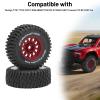 1/16 RC Car Tires and Wheels, daitoku 12mm Hex RC Truck Tires for 1/14 1/16 ARRMA Mojave GROM 223S 4x4 RTR MJX 14211 JJRC Q130c HBX 3100 - (Red) view 3