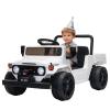 12V Licensed Toyota Ride on Truck, Electric Car Toy w/Parent Remote Control, Truck Bed Storage, Bluetooth Speaker, LED Lights, 3.73 MPH Max Speed, Safety Belt, Suspension, White view 1