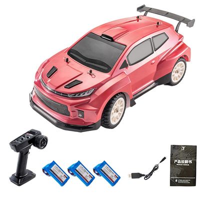 1/12 SY1204 RC Drift Car with Gyro, 2.4G Full-Scale 4WD 32KM/H Drift Rally Car with LED Lights, Dust Cover, Front and Rear Lights, Racing Cars Gift for Adults(Flame Red/3 Batteries)