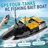OBIOCKIDAY V803 RC Bait Boat GPS Positioning, 4-Compartment High-Speed Remote Control Fishing Bait Boat Model with 4 Fishing Zones/200 Waypoints/Auto Return, Gift for Fishing Enthusiasts view 2