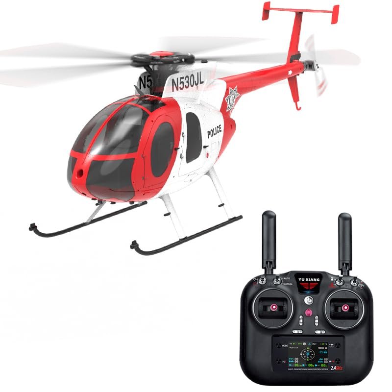 1/16 F119S MD500 Little Bird RC Helicopter for Adults, 2.4GHz 9CH Flybarless Military Remote Control Helicopter Model, 6G/3D GPS Smart RC Airplane with Optical Flow Positioning & Dual Brushless Motors