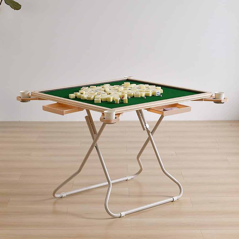DESALAI Folding Game Table with Cup Holders and Drawers for Card Poker Games, Durable Convenient