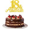 18th Birthday Cake Topper Gold Glitter Happy 18th Birthday Decorations 18 & Adultish Cake Topper Funny Gifts for 18 Years Old Girls Boys view 1