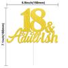 18th Birthday Cake Topper Gold Glitter Happy 18th Birthday Decorations 18 & Adultish Cake Topper Funny Gifts for 18 Years Old Girls Boys view 2