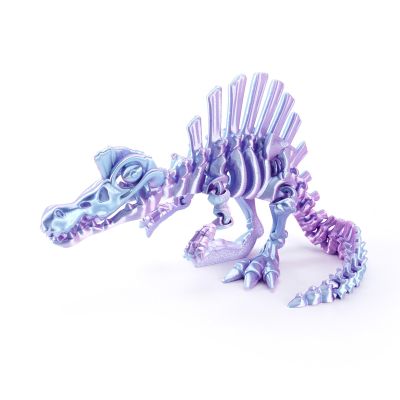 3D Toys 3-d Printed Spinosaurus Skeleton for Home Office Decompression Decor Executive Desk Toys-Dream Blue||13cm/5in