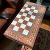 19.7" Deluxe Backgammon Board Handmade from Wood | Vintage Inlaid 3-in-1 Game Set | Gift for Father & Husband view 2