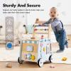 Frogprin Wooden Baby Walker, Multifunctional Ice Cream Cart, Push Walker with Wheels, Montessori Walker Toy with Activity Center, Pretend Playset Ideal for Toddlers, Boys and Girls Ages 12M+ view 2