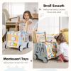 Frogprin Wooden Baby Walker, Multifunctional Ice Cream Cart, Push Walker with Wheels, Montessori Walker Toy with Activity Center, Pretend Playset Ideal for Toddlers, Boys and Girls Ages 12M+ view 3