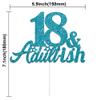 18th Birthday Cake Topper Blue Glitter Happy 18th Birthday Decorations 18 & Adultish Cake Topper Funny Gifts for 18 Years Old Girls Boys view 2