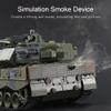 Fistone 1:18 RC Leopard Tank Toy for Kids, Sound Light & Smoke Effects, Remote Control Military Vehicle for Boys view 2