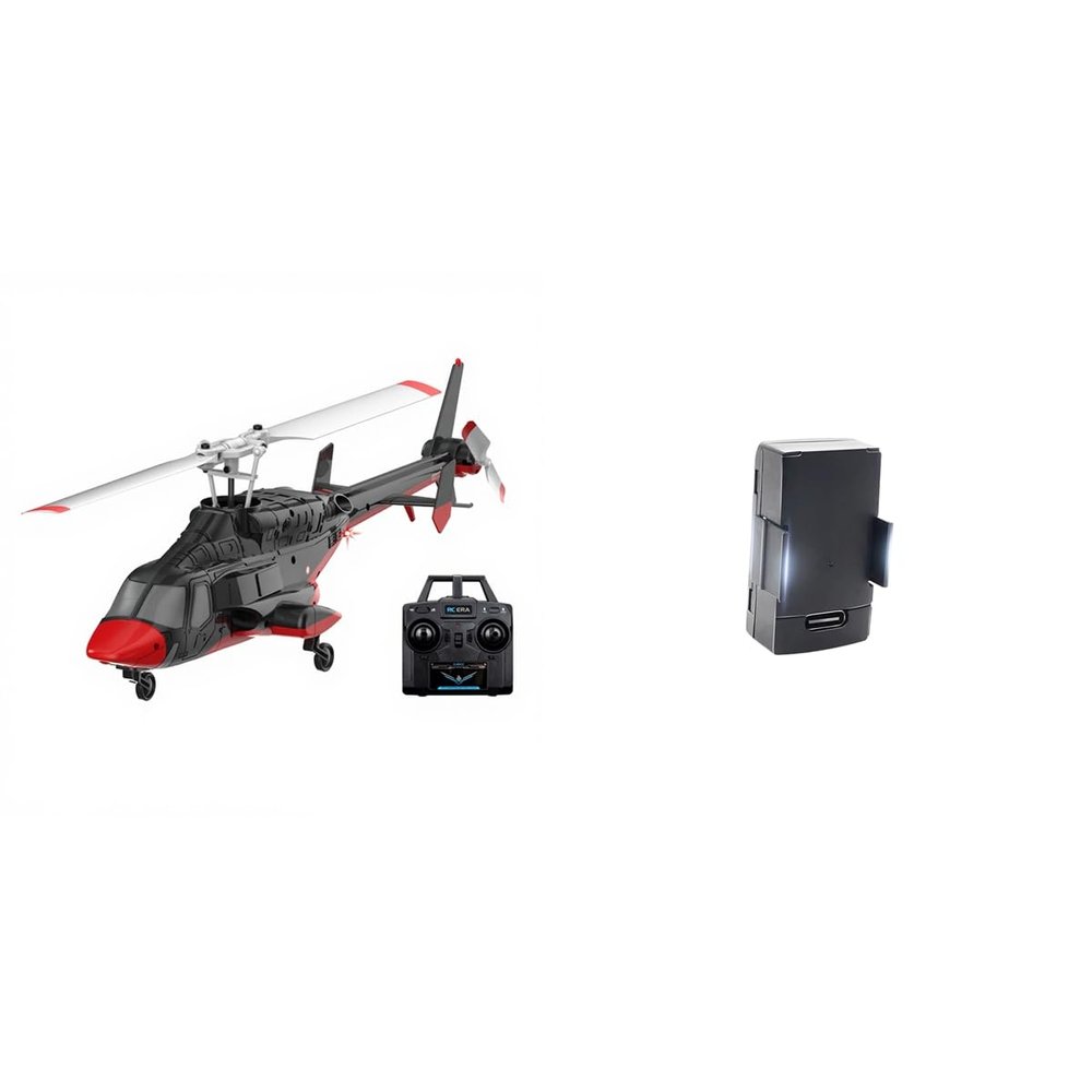 1/52 scale A61 RC Helicopter, 2.4G 4CH Single Rotor Flybarless Remote Control Airplane with Optical Flow Altitude Hold, 6-Axis Stabilized Flight & for Indoor Outdoor Use, Gift for Beginners