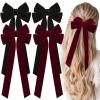 10 PCS Velvet Christmas Bows with Alligator Clips, Large Holiday Gift Ribbon Bows for Tree Topper, Wreath, Hair, Garland & DIY Decor (8.6 Inch) view 3
